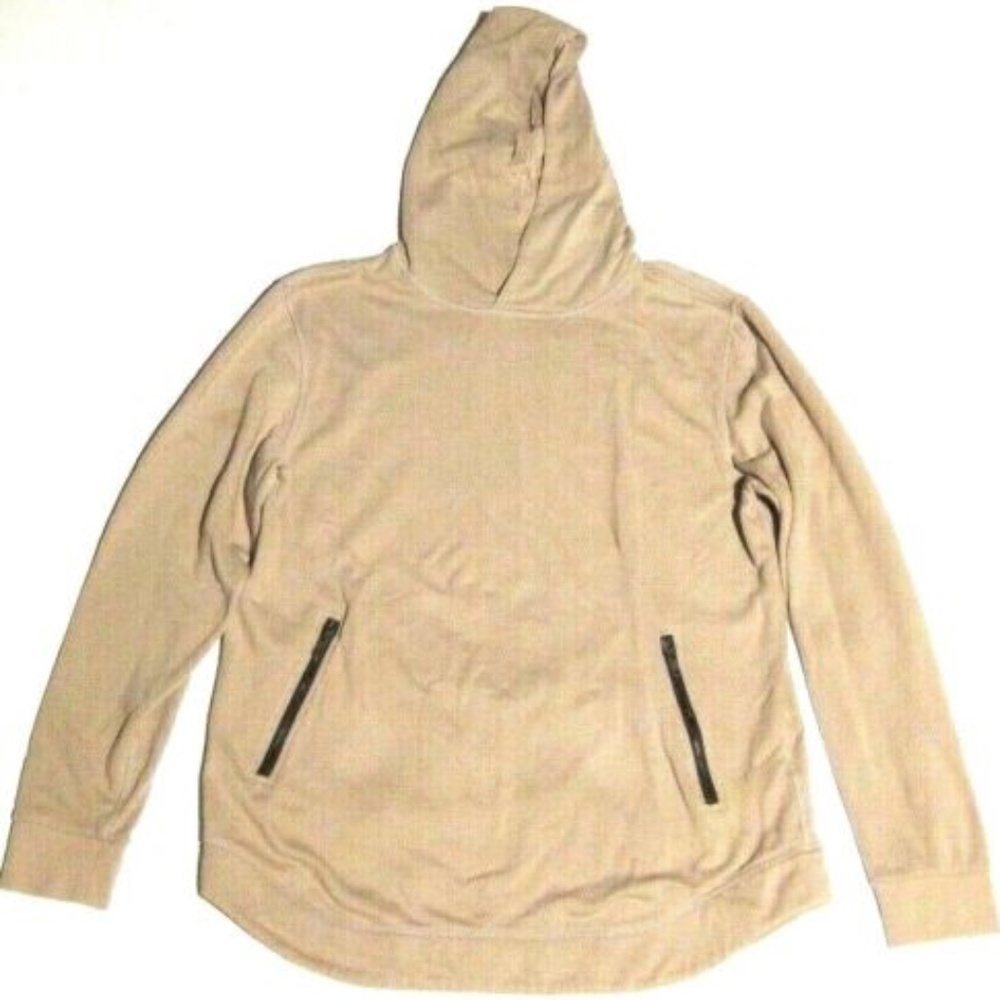MENS FOREVER 21 Hoodie Sweatshirt Zipper Pockets Rounded Hem